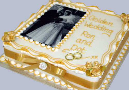 Golden Wedding Anniversary cake